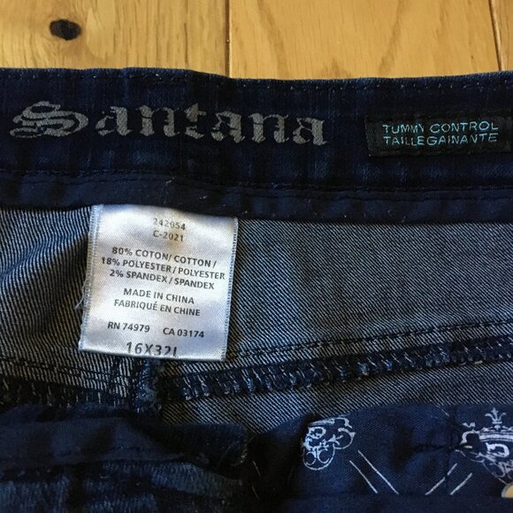 Santana Tummy Control Dark Blue Jeans For Women 16 - Picture 8 of 13
